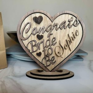 Wooden Custom Congrats To Be Bride Gift.