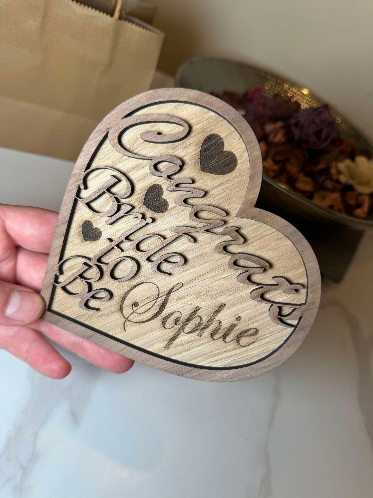 Wooden Custom Congrats To Be Bride Gift. - Image 3