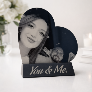 Personalised Photo Heart Acrylic Keepsake with Stand