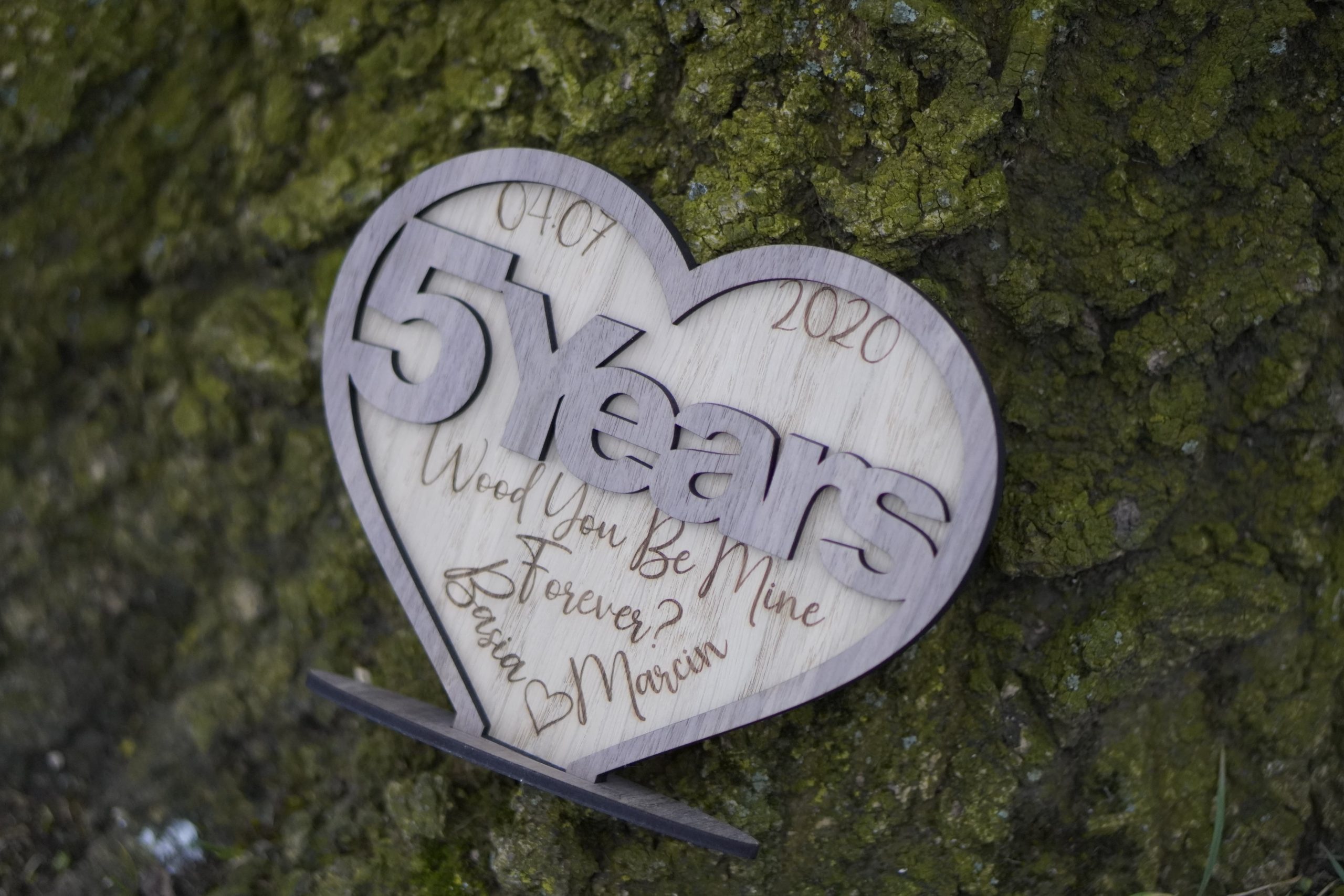 5 Years Anniversary Wooden Gift 5th Year Wedding Anniversary - Image 4
