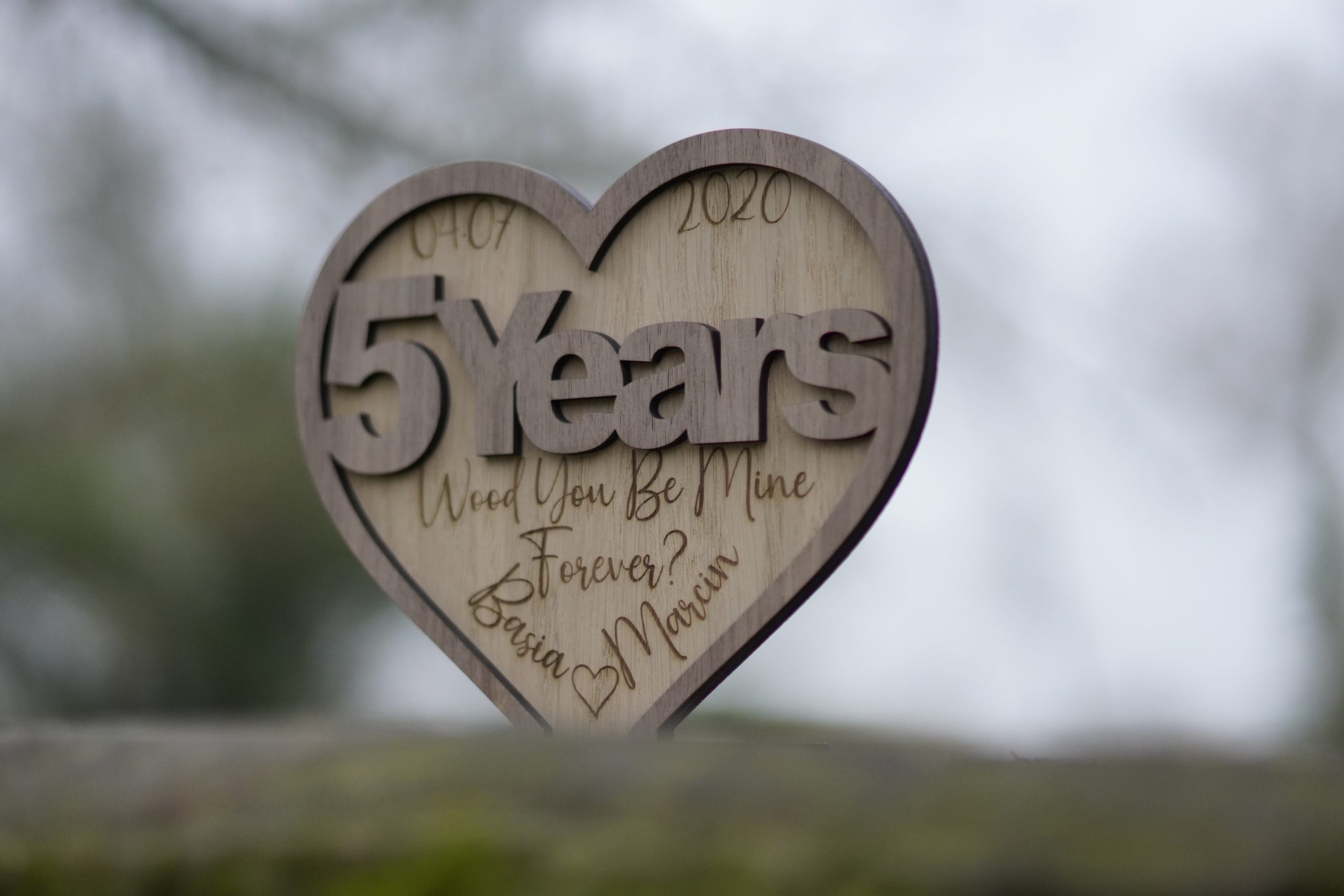 5 Years Anniversary Wooden Gift 5th Year Wedding Anniversary - Image 3